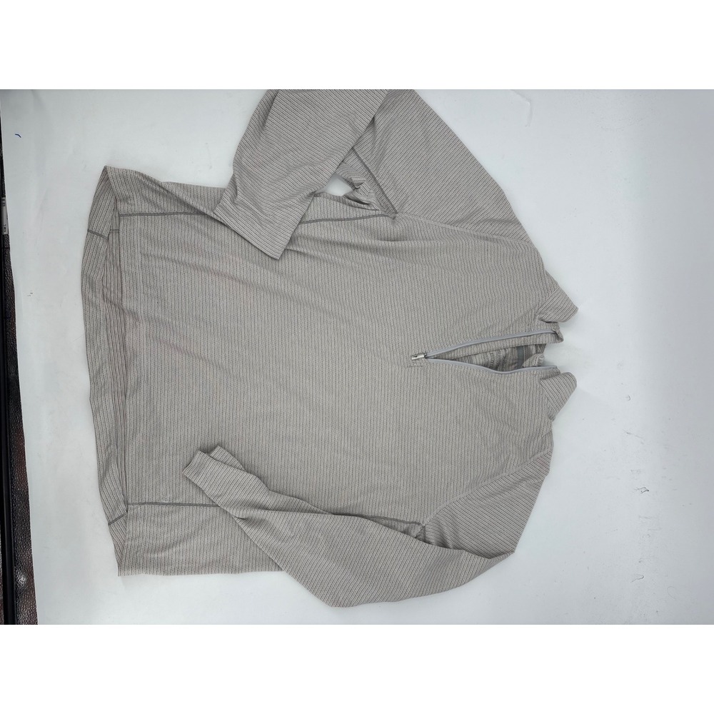 Tommy Bahama IslandZone Mens XL Grey Textured Quarter Zip Pullover Sweater - Picture 2 of 5